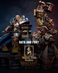 Oath & Fury - Fantasy Warrior Diorama Medieval Leaders Arthas Thrall Resin Figure 16K - thumbnail 1
