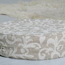 Ships Now. Set Of Natural Flax Meditation Cushion With Removable Natural Linen Case. Flax & Cotton Filled Zafu Pillow, Yoga Floor - thumbnail 2