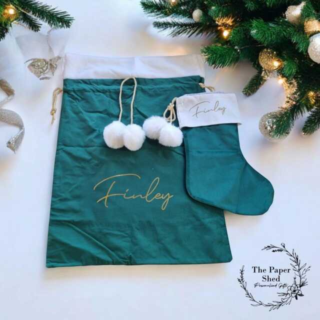 Velvet Christmas Santa Sack & Stocking Set - image 1