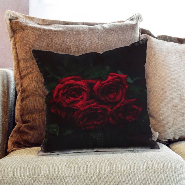 Flowers Rose Photography - Decorative Pillow Throw Cushion Fabric , Case Cover Or With Filling