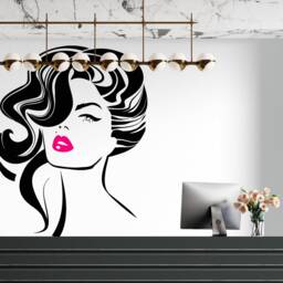 Woman Portrait Wall Decal Beauty Salon Decor 2948 - thumbnail 2