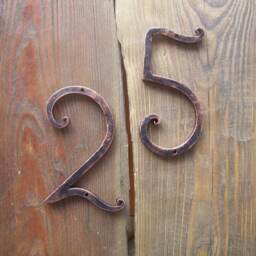 House Number/Wall Art Object /Black Copper Iron Numbers 5 Inch/Door Metal House Number/Address Numbers/Sign - thumbnail 3