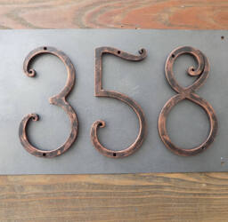 House Number/Wall Art Object /Black Copper Iron Numbers 5 Inch/Door Metal House Number/Address Numbers/Sign - thumbnail 1