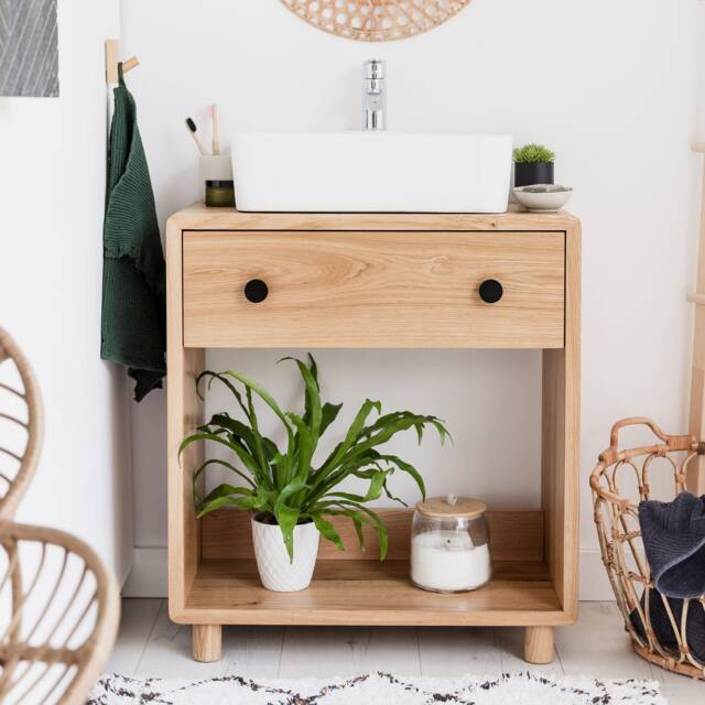 Berkeley' Solid Oak Bathroom Vanity Unit - image 1