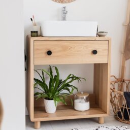 Berkeley' Solid Oak Bathroom Vanity Unit - thumbnail 2