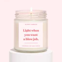Relationship Gifts - Funny Couples Candle Soy Wax Light When You Want A Bj - thumbnail 1