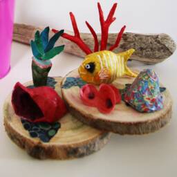 Paperweight Marine Scene With Yellow Tropical Fish Entirely Hand Made - thumbnail 3