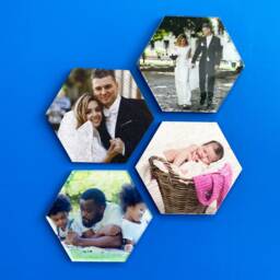 Personalised Hexagonal Photo Gift - Printed On Wood Acrylic Tile Father's Day Birthday - thumbnail 3