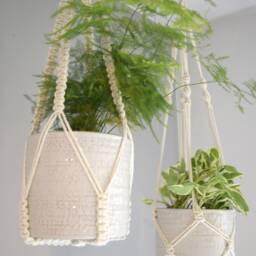 Macrame Plant Hanger No Tassel Indoor, Hanging Planter, Indoor Wall Hanging, Pot Basket - thumbnail 2
