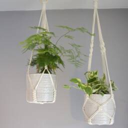 Macrame Plant Hanger No Tassel Indoor, Hanging Planter, Indoor Wall Hanging, Pot Basket - thumbnail 3