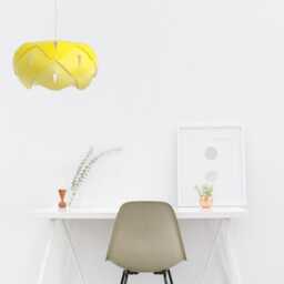 Lamp/Light Cynara Yellow Lampshade Recycled Cardboard Paper Lamp Diy - thumbnail 3