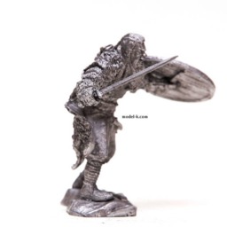 Tin 54mm Berserk With Sword & Shield Ix-x Cent. 132 Scale Metal Sculpture - thumbnail 2