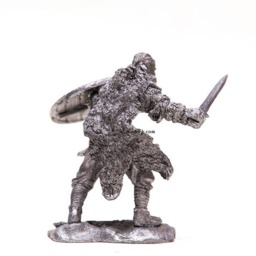 Tin 54mm Berserk With Sword & Shield Ix-x Cent. 132 Scale Metal Sculpture - thumbnail 3