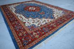5x7 Ft Afghan Luxury Super Kazak Rug, Medallion New Geometric Area Rug, Hand Knotted Carpet, Rug For Living Room - thumbnail 1