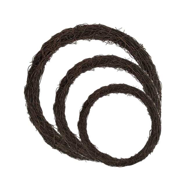 Dark Rattan Wreath Base Grapevine Rustic Christmas Florist Decoration 20cm, 30cm & 40cm-Single - image 1