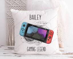 Gamer Pillow, Switch Gift, Controller Cushion, Gaming Birthday - thumbnail 1