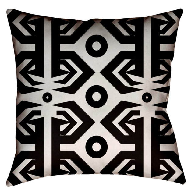 Geometric Throw Pillow Modern Black & White Cushion Cover - image 1