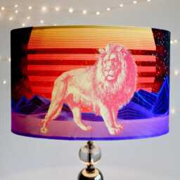 Velvet Lampshade - Neon Crazy Lion 1980S Retro 25cm 30cm 35cm 40cm Diameter Floor Lamp Shade Bedroom Ceiling