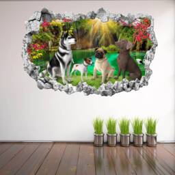 Husky Pug Jack Russell Dog Wall Decal Sticker Mural Poster Print Art Kids Bedroom Home Decor Kr12 - thumbnail 2