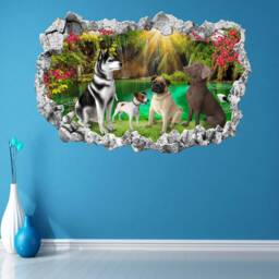 Husky Pug Jack Russell Dog Wall Decal Sticker Mural Poster Print Art Kids Bedroom Home Decor Kr12 - thumbnail 3