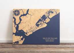 Isle Of Palms, South Carolina Map - Engraved Wood Coastal Chart Wall Art Sign, Beach Home Decor Nautical Print, Unique Personalized Gift - thumbnail 1
