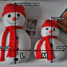 Snowman Christmas Pillows With Scarf - Home Decor - Xmas Gift Idea Plush Toy Winter Pillow Holiday - thumbnail 3