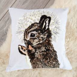 Rabbit Velvet Cushion Cover - thumbnail 2
