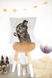 Rabbit Velvet Cushion Cover - thumbnail 1