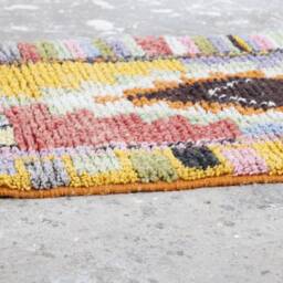 Abstract Colorful Wool Runner Rug Moroccan Berber Hallway Rug - thumbnail 2