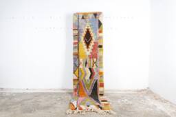 Abstract Colorful Wool Runner Rug Moroccan Berber Hallway Rug - thumbnail 1