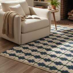 Handmade Wool Rug, Beni Ourain Inspired Geometric Carpet, Bohemian Area Rug - thumbnail 4