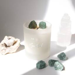 Aventurine Crystal Candle Essential Oils, Natural Soy, Luxury Scented Candle - thumbnail 3