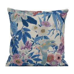 Sanderson - Bamboo & Bird China Blue/Lotus Pink Japanese Inspired Floral Cushion Cover Handmade Throw Pillow Designer Home D??cor - thumbnail 2