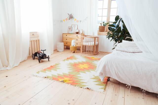 White Green Pink Yellow Aztec Wool Area Rug 6.5Ft ?? 5Ft, Pastel Boho Rug, Olive Pink Yellow Area Pattern Navajo Kilim, Tribal Rug - image 1