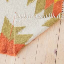 White Green Pink Yellow Aztec Wool Area Rug 6.5Ft ?? 5Ft, Pastel Boho Rug, Olive Pink Yellow Area Pattern Navajo Kilim, Tribal Rug - thumbnail 4