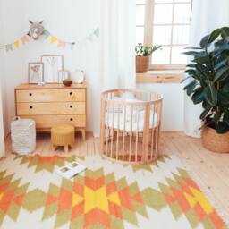 White Green Pink Yellow Aztec Wool Area Rug 6.5Ft ?? 5Ft, Pastel Boho Rug, Olive Pink Yellow Area Pattern Navajo Kilim, Tribal Rug - thumbnail 3