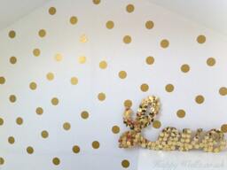 100 Gold Metallic Polka Dot Wall Decals/Wall Stickers, Decoration, Vinyl, Envelope, Car, Office, Home, Nursery Wallpaper, Matte/Gloss - thumbnail 1