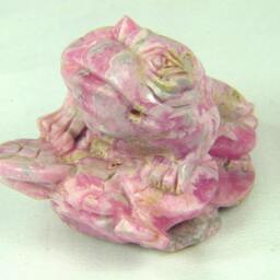 Argentine Natural Rhodochrosite Hand Carved Sculpture Frog 0168P Abe - thumbnail 2