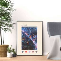 Tokyo City Skyline Print Japan Vintage Travel Poster - thumbnail 1