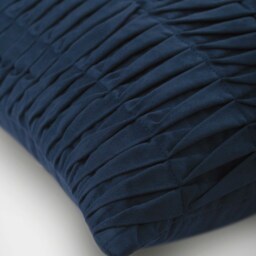 "Designer Pintucks, Textured, Striped Dark Blue Throw Pillow For Bed 24""x24""/26""x26" - thumbnail 2