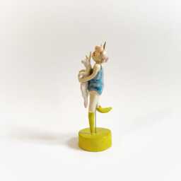 Decorative Female Figurine, Spiritual Witchy Decor, Rabbit Lover Gift, Deities & Demigods, Folklore Devil Girl - thumbnail 4