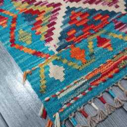 Heritage Tribal Runner, Handmade Artisan Afghan Turkish Scandinavian Navajo Bohemian Flatweave Wool Multicolour Kilim Runner Rug 198x61 cm - thumbnail 2