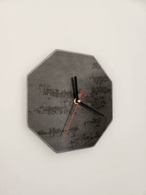Raw Steel Octo Wall Clock - Industrial Metal Timepiece Handmade UK Decor Minimalist Art - image 1