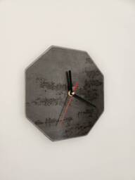 Raw Steel Octo Clock - Industrial Minimalist Metal Timepiece Handmade UK Decor