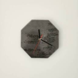 Raw Steel Octo Wall Clock - Industrial Metal Timepiece Handmade UK Decor Minimalist Art - thumbnail 2