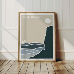 stanage Edge Peak District Print Minimalist National Park Art - thumbnail 2
