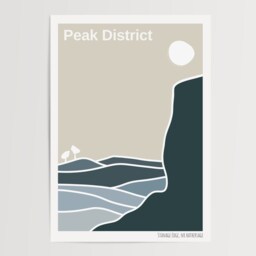 stanage Edge Peak District Print Minimalist National Park Art - thumbnail 3