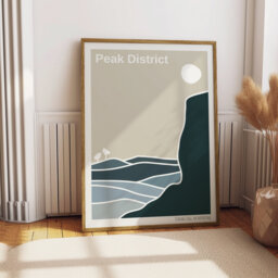 stanage Edge Peak District Print Minimalist National Park Art - thumbnail 1