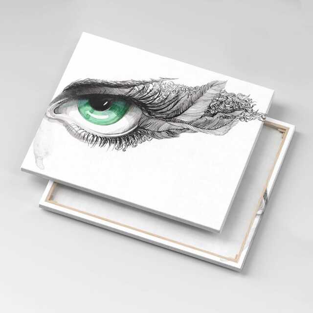 Human Eye Abstraction Canvas, Wall Art Picture, White Decoration, Abstraction Canvas - image 1