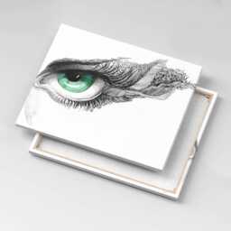 Human Eye Abstraction Canvas, Wall Art Picture, White Decoration, Abstraction Canvas - thumbnail 1